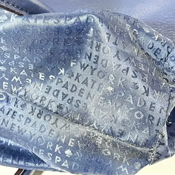 Kate Spade New York Atwood Place Larson Satchel Tassel Blue Leather Hand Bag - Picture 15 of 16